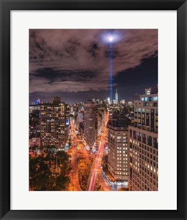 Framed Tribute Lights Flatiron District Print