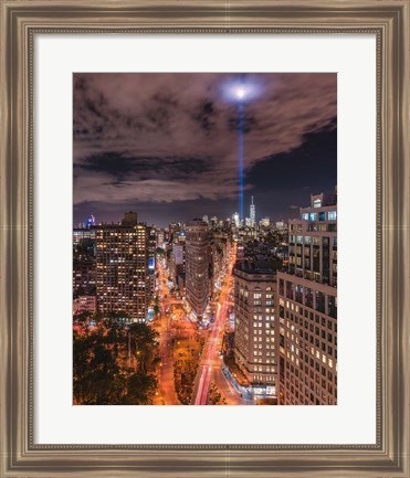 Framed Tribute Lights Flatiron District Print