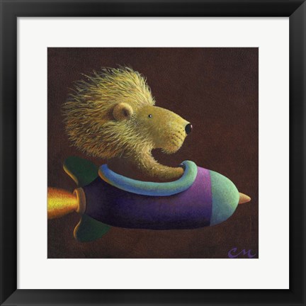 Framed Rocket Lion Print