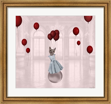 Framed Ball with Balloons Print