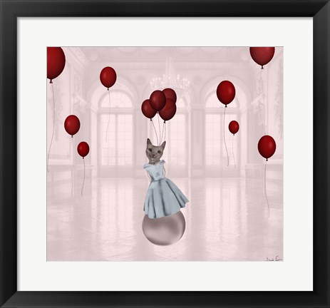 Framed Ball with Balloons Print