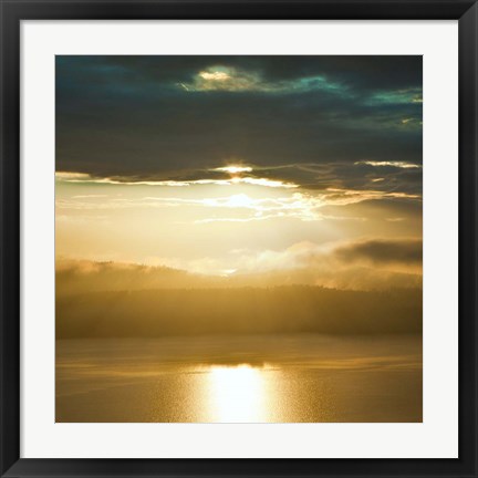 Framed Orcas Sunset 1 Print