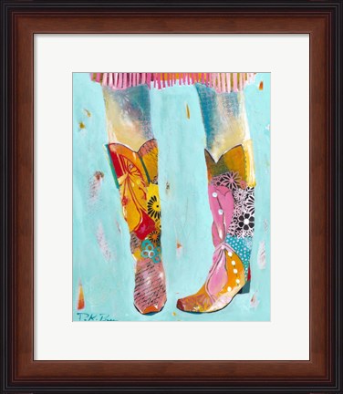 Framed Cowgirl Boots Print