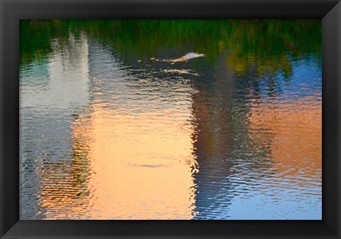 Framed Reflection on the Iowa River No. 1 Print