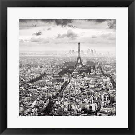 Framed La Tour Eiffel et La Defense Print