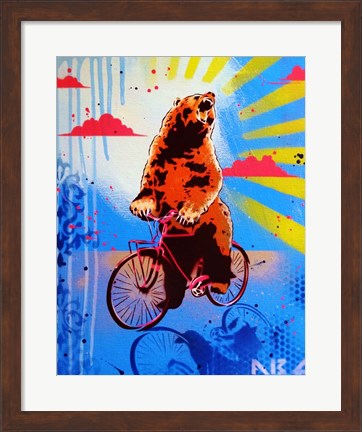 Framed Bear Back Rider Print