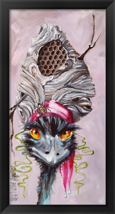 Framed Emu with Hornet&#39;s Nest Print