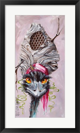 Framed Emu with Hornet&#39;s Nest Print