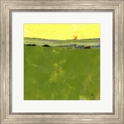 Framed Hot Sky over Lazy Fields Print