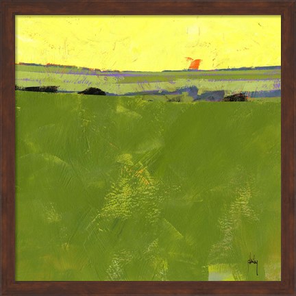 Framed Hot Sky over Lazy Fields Print