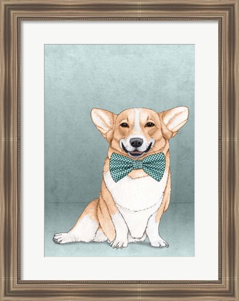 Framed Corgi Dog Print