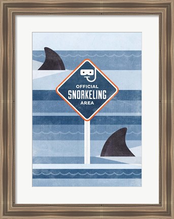 Framed Official Snorkeling Area Print