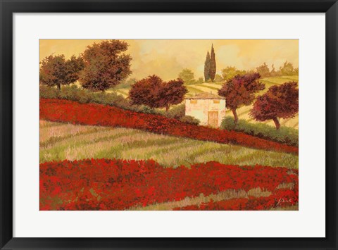 Framed Papaveri Toscana I Print