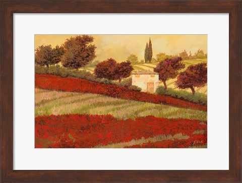 Framed Papaveri Toscana I Print