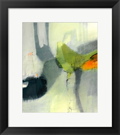 Framed Green Bird Print