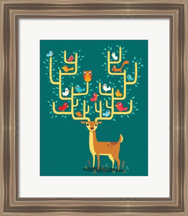 Framed Antler City Print