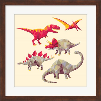 Framed Geo Saurs Print