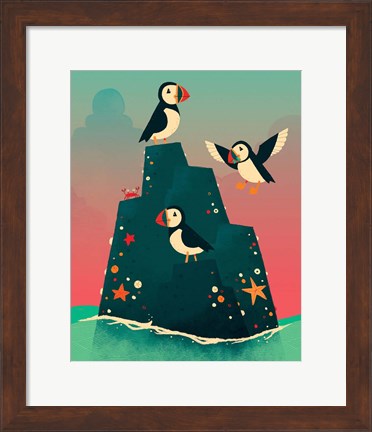 Framed Puffin Rock Print