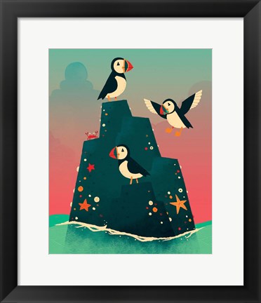 Framed Puffin Rock Print