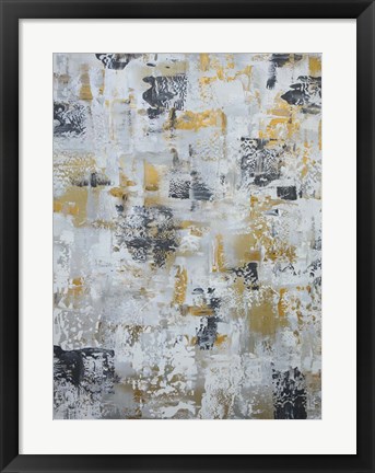 Framed Silver Gray Gold Abstract Print