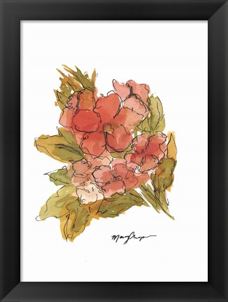 Framed Coral Floral Print