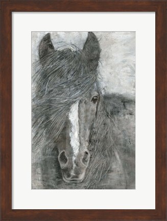 Framed Horse in the Wind Print