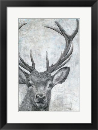 Framed Portrait of a Deer Print