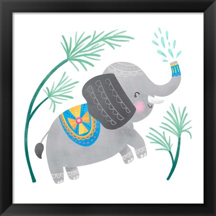 Framed Playful Pals -Elephant Print