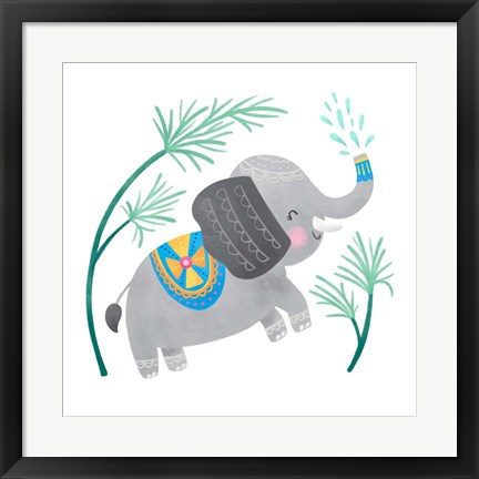 Framed Playful Pals -Elephant Print