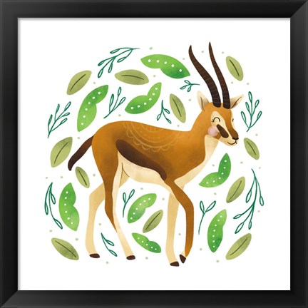 Framed Safari Cuties Gazelle Print