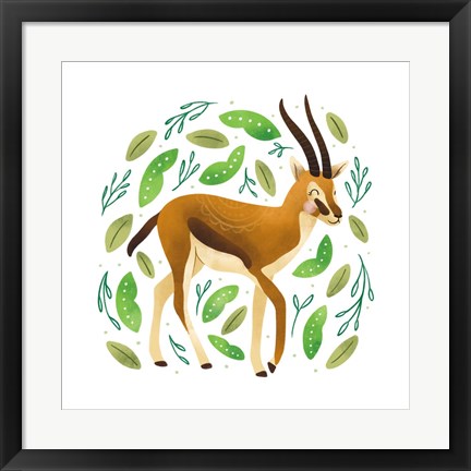 Framed Safari Cuties Gazelle Print