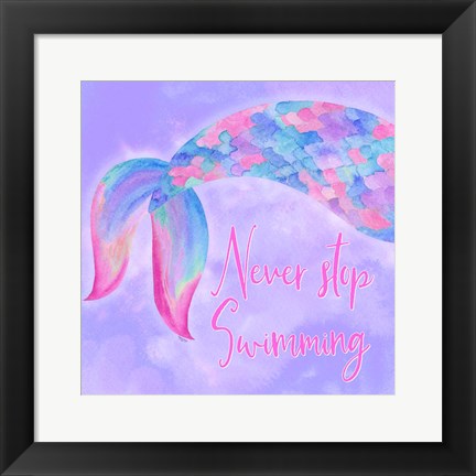 Framed Mermaid Life II Pink/Purple Print