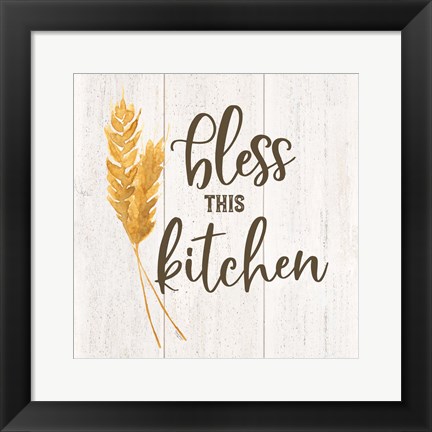 Framed Farm Life I Bless This Kitchen Print