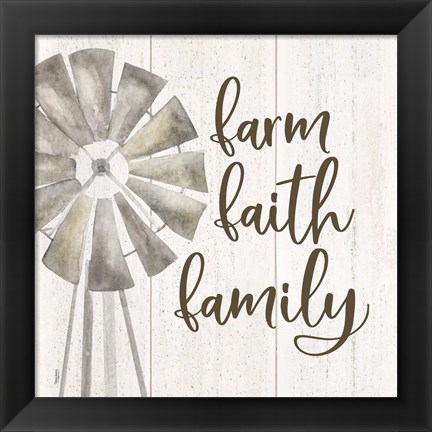 Framed Farm Life III Farm Faith Family Print