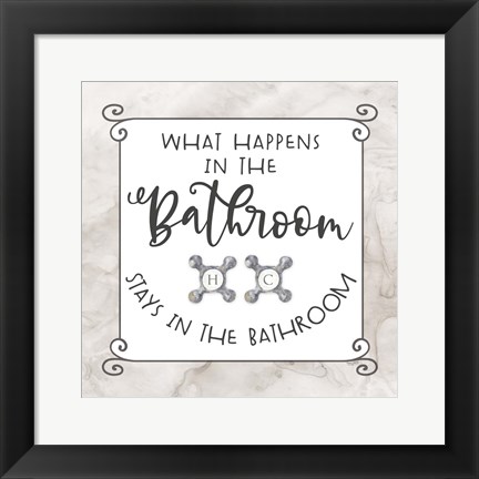 Framed Bath Humor What Happens Print