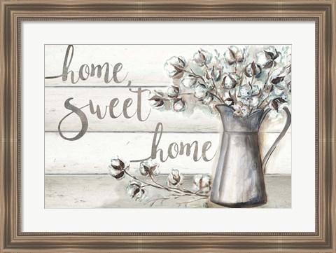 Framed Farmhouse Cotton Home Sweet Home Print