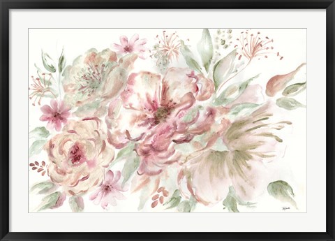 Framed Rose Gold Floral Landscape Print