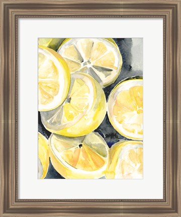 Framed Lemon Slices I Print