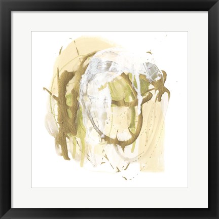 Framed Moss Gold I Print