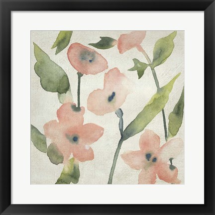 Framed Blush Pink Blooms I Print