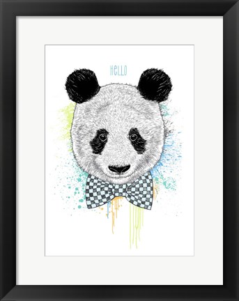 Framed Hello Panda Print