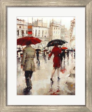 Framed Parting on a Paris Street Print