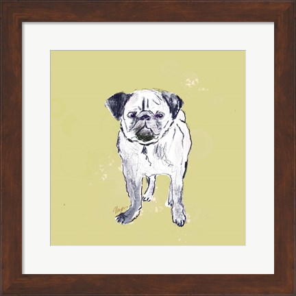 Framed Super Cute Pug Print