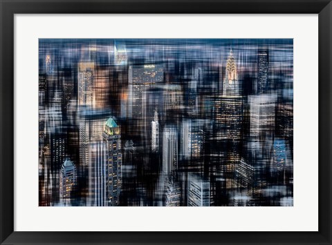 Framed Downtown at Night Print