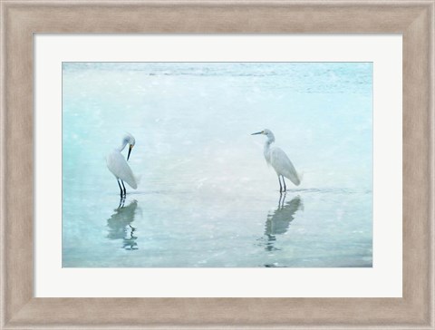 Framed White Cranes Print