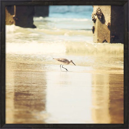 Framed Walking on The Beach Print