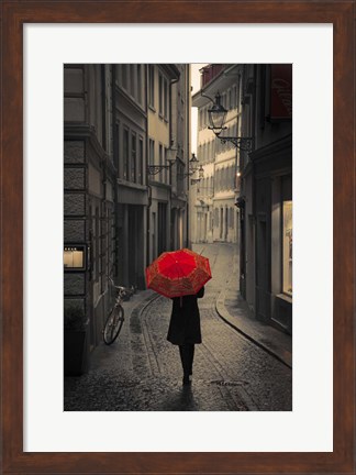 Framed Red Rain Print