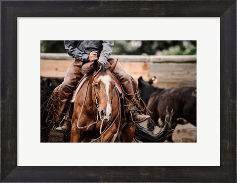 Framed Cutting Horse Print