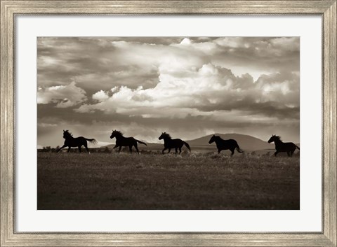 Framed Racing the Clouds Print