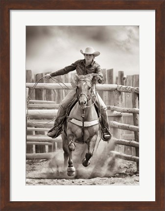 Framed Ride &#39;Em Cowgirl Print